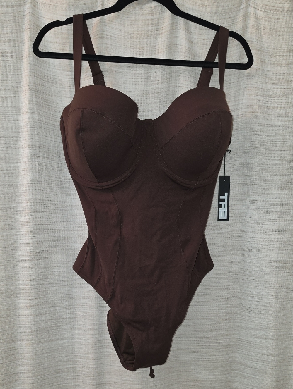 NWT TA3 Lushy One Piece Swimsuit Espresso XL Short Torso J/K Cup